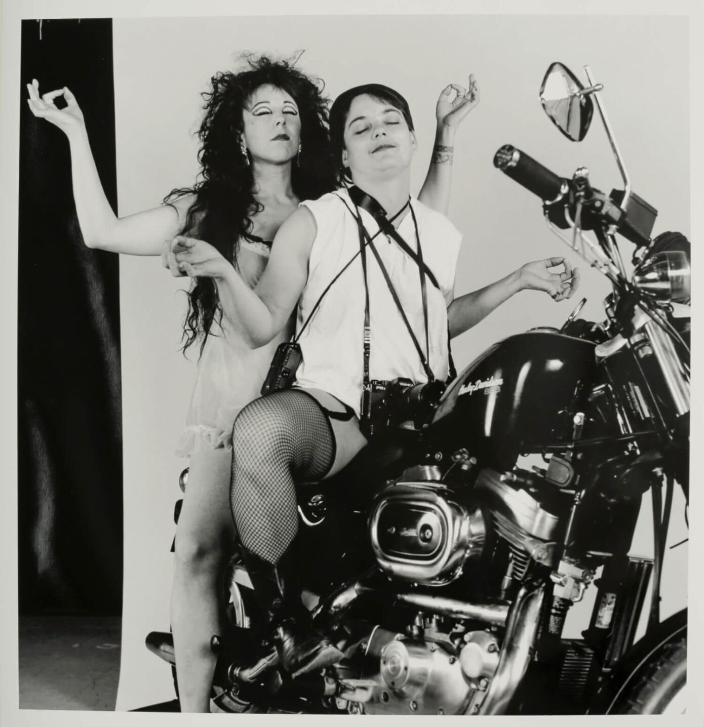 WHO’S ZOOMIN WHO, Beth Stephens & Annie Sprinkle on bike, 1992. Courtesy of Beth Stephens.